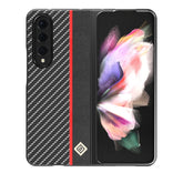 LC.IMEEKE Carbon Fiber Horizontal Flip Leather Phone Case, For Samsung Galaxy Z Fold4 5G